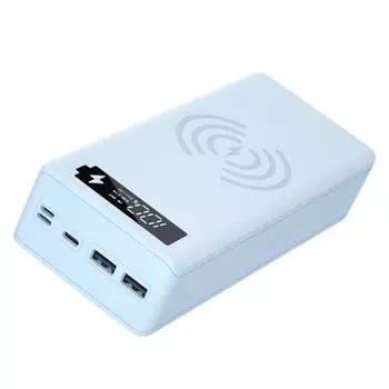 Съемный ЖК-дисплей QC3.0 PD DIY 16x18650, чехол для батареи, внешний аккумулятор, корпус 5 Вт/10 Вт, беспроводная зарядная коробка без батареи A чёрный