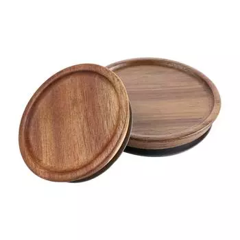 с герметичным силиконовым уплотнителем. Деревянные крышки для банок с обычным горлом. Круглые деревянные крышки для банок. Стеклянная банка. 72mm