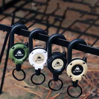 с карабином и выдвижной веревкой длиной 60 см, стальной проволокой, портативным ключом с защитой от потери хаки