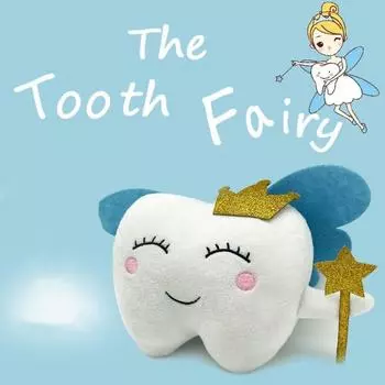 С карманным зубом плюшевая игрушка диванная подушка мягкая игрушка зубная фея кукла для детей синий