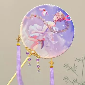 С кисточками Ханьфу украшения веера мультфильм танец веер старинный вышитый веер реквизит для фотосъемки Style 2