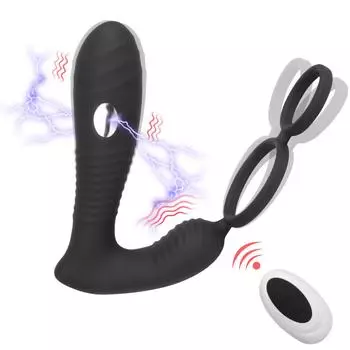 С кольцом для члена, секс-шопом, анальной пробкой, вибраторами, секс-игрушкой для мужчин, массажем простаты электрическим током, 8 + 8 режимов