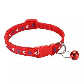 с колокольчиком Ошейник для выгула собак Регулируемый ошейник с колокольчиком для кошек Милое ожерелье для питомца Питомец красный