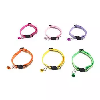 С колокольчиком Товары для животных Милые цветные нейлоновые аксессуары для кошек Ожерелье для кошек Ошейник для кошек Ошейники для домашних животных синий
