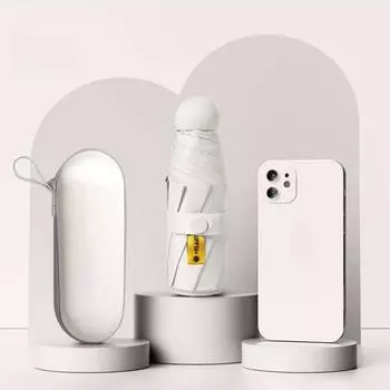 С коробкой для зонта Мини-капсульный зонт с защитой от УФ-излучения Складной карманный зонт для улицы темно-зеленого