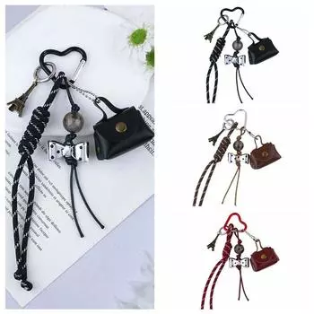 С кошельком для монет, плетеной веревкой, брелоком, сумка, аксессуары, плетеная нейлоновая веревка, INS, бант, сумка, кулон, женская красный