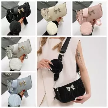 С кошельком для монет с бантом на плече сумка Balletcore PU кожаная сумка модная сумка через плечо с бантом для женщин розовый