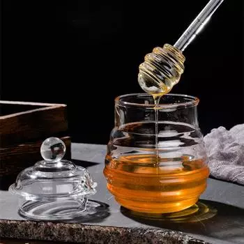 с ковшом и крышкой банка для меда контейнер для хранения меда для свадьбы вечеринки офиса кухни дома 280ML