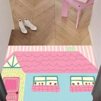 С кремом The Wind и Haiyuan Chuang, корейский коврик для входа с защитой от ветра, нескользящий скребковый коврик для ног, шелковый коврик для входа, устойчивый к грязи и порезам 50*80cm