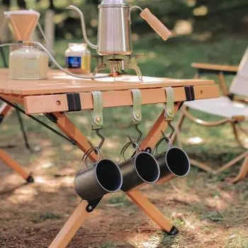 S-крючок для хранения с ремешком из искусственной кожи, прочный, несущий нагрузку, кастрюли, сковородки, посуда, снаряжение для кемпинга, многоцелевой крючок оранжевый