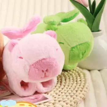 С крыльями плюшевая кукла браслет на запястье Крылья дрожащая капибара плюшевый браслет рождественская игрушка зелёный