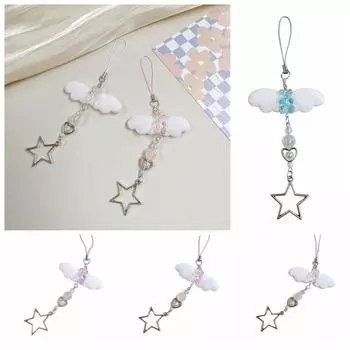 с крылышками Y2K телефонная цепочка телефонный брелок мобильный телефон ремешок для мобильного телефона кулон для телефона розовый