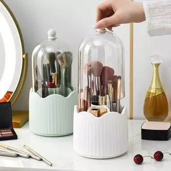 С крышкой пылезащитный ящик для хранения губной помады, держатель для кистей для макияжа, косметический органайзер, контейнер для карандашей Without Lid белый
