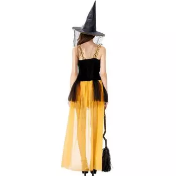 SL Сексуальный костюм ведьмы в плаще демона, женский костюм на Хэллоуин, костюм для косплея, костюм ведьмы S