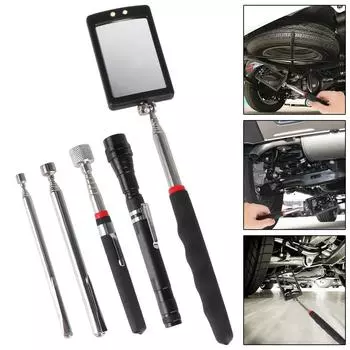 С лампой, складным зеркалом, автомобильным телескопическим объективом обнаружения, магнитным выдвижным устройством захвата, регулируемым углом наблюдения 4 pcs