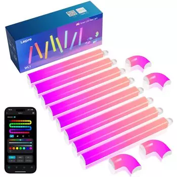 с Lepro AI Bar Light WL1 Smart LED Rainbow Flowing 16 миллионов цветов Light Bar Рождественское непрямое освещение для киностены Стильный AI Light