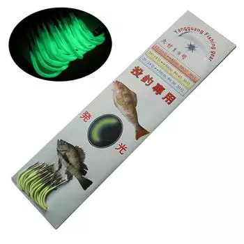 с леской Светящийся рыболовный крючок Рыболовный крючок с зазубринами и леской Светящийся крючок для пресной и соленой воды 28