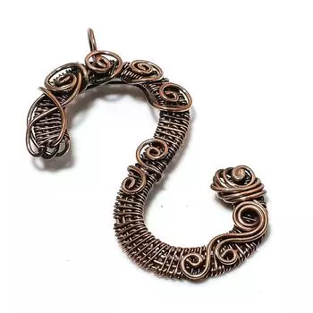 S Look Gemstone Handmade Copper Wire Wrap Jewelry Pendant 2.84 a7f23