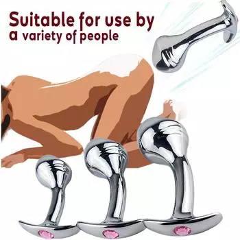 S/M/L Металлическая Сталь Анальная Анальная Пробка Простаты G-spot Массажер Зонд Расширитель Перлен Фаллоимитатор Анальная Пробка Секс-Игрушки для Взрослых Мужчин Женщин S