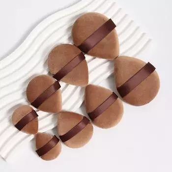 S/M/L Velvet Cosmetic Powder Puff Brown Thumb Air Cushion Puff Natural Makeup Sponge Face L 5pcs