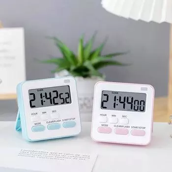 С мигающим светом, таймером, кулинарией, кухней, спортивным исследованием, будильником, большими цифрами чёрный