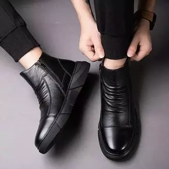 С молнией модные мужские туфли 2025 года черные мужские ботинки обувь дешевый размер 44 Y2k удобные горячие продажи дизайнерская распродажа высокое качество 39