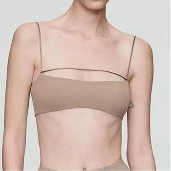 С нагрудной подушечкой Однотонный Модный Жилет Бретели для йоги Формирование спины Без спинки Спортивный Топ-труба Топ с перекрещенными бретелями Coffee S code [42.50 kg-50.00 kg]]