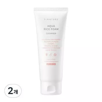 S-Nature Aqua Rice Mildly Acidic Cleansing Foam, 160ml, 2 pieces