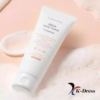 S Nature Aqua Rice Мягкокислотная очищающая пенка 160 мл 1 PCS