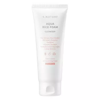 S-Nature Aqua Rice слабокислотная очищающая пенка, 160 мл, 1 шт.