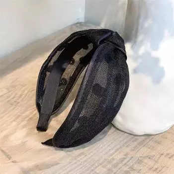 s Новая модная ретро повязка на голову с принтом волн женская кружевная сетчатая повязка с бантом широкополая повязка для волос заколка для волос аксессуары для волос