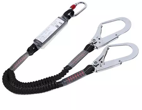 с новой двойной системой защиты от падения для полной страховочной системы [Logsol JAPAN] [Соответствует стандартам] Стропа, крюк, устройство, чёрный