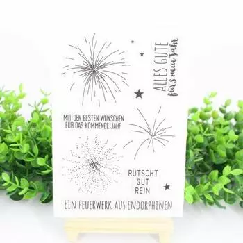 С Новым годом фейерверк, прозрачные силиконовые прозрачные штампы, печать для альбома «сделай сам», скрапбукинг, бумажная карта, празднование