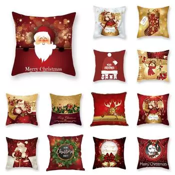 С Новым годом, Рождественская елка, Санта-Клаус, принт, наволочка для дома, гостиной, украшение для дивана, квадратная наволочка 40X40CM