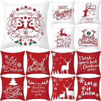 С Новым годом, рождественские украшения, наволочка с принтом, наволочка для дома, гостиной, дивана, декоративная наволочка 40X40CM