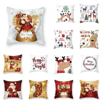 С Новым годом Санта-Клаус и принт лося наволочка для дома, гостиной, украшения дивана, наволочка 40X40CM