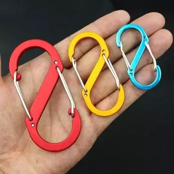 S-образная пряжка, 8-образная пряжка, рюкзак, быстроподвесная пряжка из алюминиевого сплава, многофункциональная пряжка для кемпинга, кемпинга, крючок 2 pcs small silver