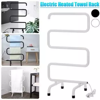 S-образная температура, полотенцесушитель, сушилка для ванной, электрическая нагревательная вешалка для полотенец, напольная подставка, держатель для полотенец, постоянный черный/белый чёрный