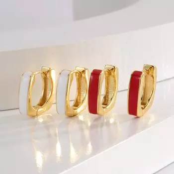 С-образные эмалевые серьги, нишевая мода, преувеличенный дизайн, высококачественные медные позолоченные серебряные игольчатые простые серьги-гвоздики