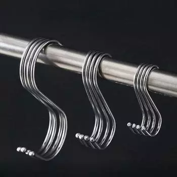 S-образные крючки, многофункциональные крючки из нержавеющей стали, вешалка для кухонного бара, перил для ванной комнаты, крючки для хранения инструментов 10PCS