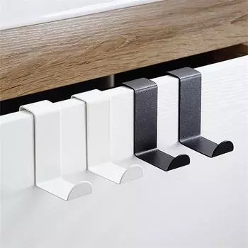 S-образный крючок для дверцы шкафа, вешалка из нержавеющей стали, крючок для хранения ключей, без дырокола, органайзер для задней стенки двери кухни и ванной комнаты, подарки чёрный