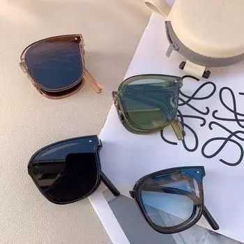 С очками Солнцезащитные очки с защитой от ультрафиолета, модные складные солнцезащитные очки