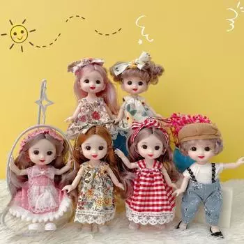 с одеждой съемные шарниры кукла одеваются 1/8 BJD куклы одеваются кукла 17 см BJD кукла детская игрушка