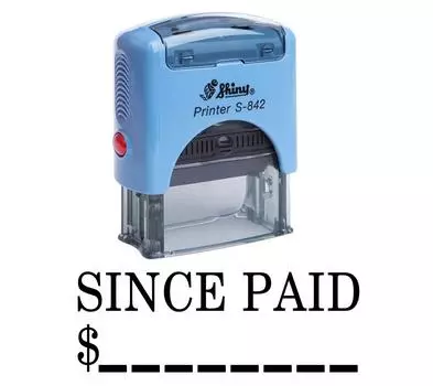 С ОПЛАТЫ Самостоятельная чернильная резиновая печать на заказ Блестящая офисная канцелярская печать Impression Area 14 mm x 38 mm чёрный