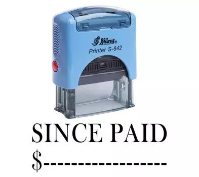 С ОПЛАТЫ Самостоятельная печать резиновой печатью Офисная стационарная блестящая печать на заказ Impression Area 14 mm x 38 mm чёрный