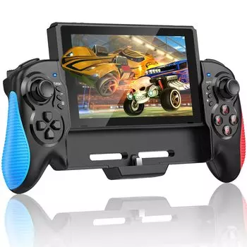 с органическим EL Switch контроллером Ручной режим контроллера для Switch Grip Оснащен гироскопическим датчиком контроллера Вибрация Функция быстрого огня Проводной