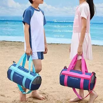 с отделением для обуви, сумка для купания и моря, разделение сухого и мокрого, детская дорожная сумка для путешествий синий
