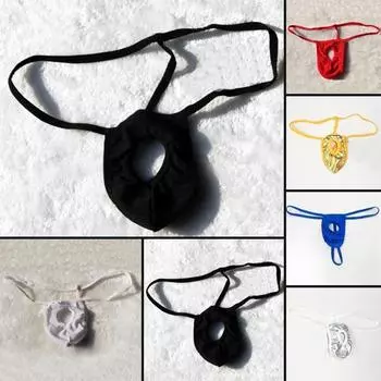 с отверстием Нижнее белье Стринги Т-образные трусы мужские полипропиленовое волокно мягкие