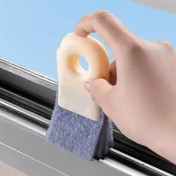 с отверстием Удобная ручка Легко чистится Многоразовая портативная щетка компактного размера для чистки оконных зазоров серый