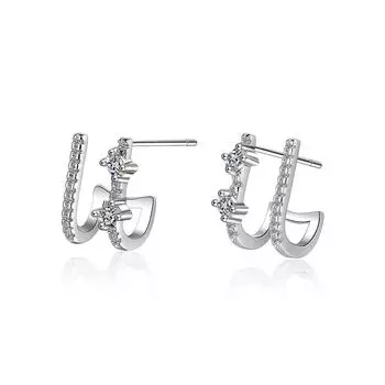 С отверстиями для ушей Цветочные нишевые серьги-клипсы Серьги-клипсы с косточками для ушей Темперамент Простые модные вечерние повседневные аксессуары Подарок на день святого Валентина золотой